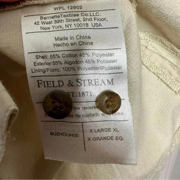 Field & Stream  Button Down Fishing Shirt Short Sleeved Cream Size Extra Large - Picture 8 of 16
